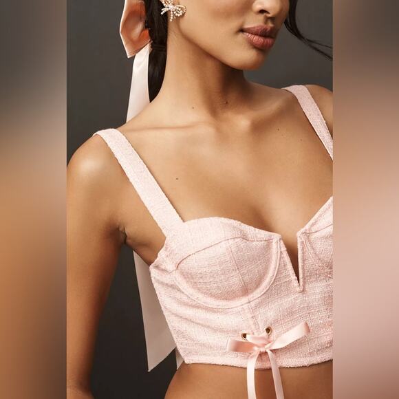 NWT Anthropologie Tweed Corset Top Size Small - Picture 3 of 11